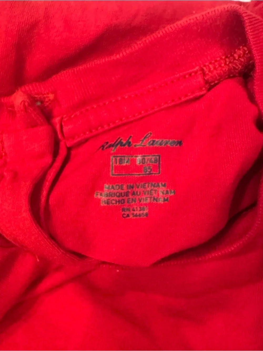 Ralph Lauren Red Bear Graphic Long Sleeve Top with Navy Leggings